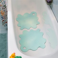 PremiumPort Açık Turkuaz Banyo Kaydırmazı 43X43 Cm, 2'li Set
