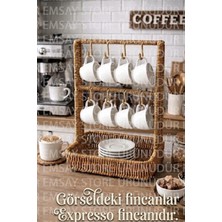 Özgürce Hasır Çok Amaçlı Fincan ve Takı Askılığı Dekoratif Organizer Stand