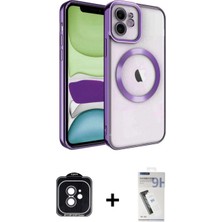 Marsilyan™- iPhone 11 Kılıf Nova Işık Özel Seri - Şeffaf Uv Polymer Nano Ekran Koruyucu + Siyah Pvd Metal Kamera Lens