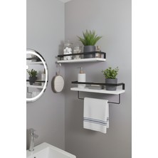 Özgürce 2'li Banyo Rafı ve Havluluk Seti, Dekoratif Çok Amaçlı Düzenleyici