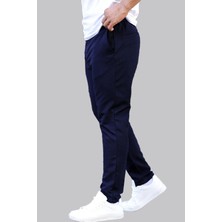 Mencod Slimfit Beli Lastikli - Ipli -Esnek Lacivert Jogger Pantolon