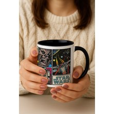 İyi Fikirler Star Wars Özel Tasarım Porselen Kupa Bardak  Içi Siyah Kulplu 330 ml