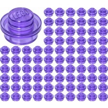 LEGO Yedek Parçalar: Plate Round 1X1: 100 Adet 1x1 Plate Round Parts Şeffaf Mor - Trans Purple 4073