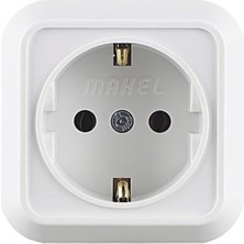 Esmo Home Sıva Üstü Topraklı Priz, Beyaz