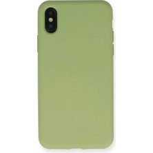 Ronanna Newface Apple iPhone Xs Max Kılıf Nano Içi Kadife Silikon - Yeşil