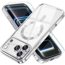 Esmo Home Manyetik 17 Pro Max Kılıfı Magsafe ile Uyumlu Kablosuz Şarj Destekli Tam Kamera Lens Koruyucu Kaplama Yumuşak Şeffaf Telefon Kılıfı, (Iphone 17 Pro Max Silver)