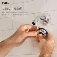 Esmo Home (2.5 Gpm, Chrome) - S6345 Velocity Two-Function 20CM - 1.3cm Diameter Spray Showerhead, Chrome
