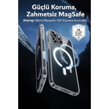 Esmo Home - 17 Pro ile Uyumlu Kamera Korumalı Sararmaz Pc Sert Şeffaf Magsafe Kılıf
