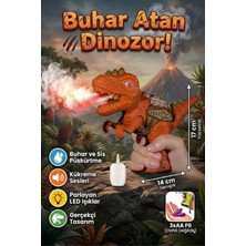 Craftivio Işıklı ve Kükreme Sesli Buhar Atan Kırmızı Dinozor Oyuncak Su Tabancası