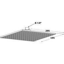 Esmo Home Tepe Duş Başlığı 29,5X19 cm KTD122