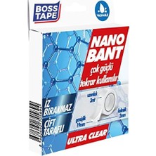 Esmo Home Tarafli Bant, 19 mm x 3 mt Boyut, Seffaf Çift