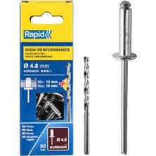 Esmo Home Kör Perçin Alüminyum, 50 Adet Matkap Ucu Dahil, 4,8 x 20 Mm, 5000391