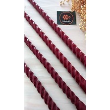 Esmo Home (4 Adet 27.5cm) Mum Konik Şamdan Mumu Doğal Petek Mum Dekoratif Kırılmaz Akmaz Mum Bal Mumu Beeswax Candle (Bordo)