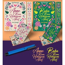 Esmo Home Anne ve Baba Bana Hikayeni Anlat Ayraç Kartpostal Kalem - Mavi