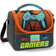Esmo Home Ilkokul Beslenme Çantası - Erkek Çocuk - Gri Kırmızı Gamers