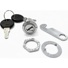 Esmo Home Canex Mandallı Çekmece Kilidi, Nikel Kaplama, Yüksek Kalite, Dolap Kilidi, Metal Güvenlik Kilidi, Ofis, Ev, Mobilya Için Uygun, 2 Adet Anahtar Dahil, Dayanıklı Çinko Malzeme, 16 mm