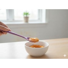 Esmo Home Silikon Kaşık + Silikon Mama Kaşığı 2’li Set - Dayanıklı, Çizmez, Tek Parça Tasarım (Mor)