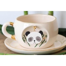 Esmo Home Bsk Ceramics Handmade El Yapımı Seramik Doğa Serisi Altın Vurgulu Çay Kupası 230 Ml, Nesli Tükenmekte Olan Hayvanlar Farkındalık, Hayvan Severler Için Temalı