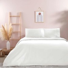Esmo Home Basic Düz Pamuk Nevresim Takımı, Beyaz, Tek Kişilik