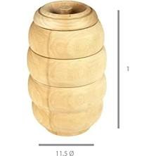 Esmo Home Masif Ahşap Bal Kavanozu (18 cm x 11,5 Ø Cm, Natural)
