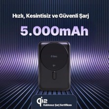 Esmo Home Recharger Pro M 5.000MAH Qi2/magsafe Özellikli 15W / Stantlı Kablosuz Taşınabilir Hızlı Şarj Aleti/powerbank