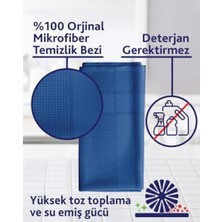Esmo Home Sihirli Mikrofiber Temizlik Bezi, Leke Tutmaz, Koku Yapmaz, 40X60 Cm, Cam Araba Mutfak Için, 3 Adet (Mavi-Gri-Koyu Gri)