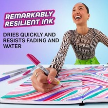 Esmo Home Sharpie Glam Pop Kalıcı Markörler, Kalın Ayrıntılar Için Ince Nokta, Çeşitli Canlı Renkler | 12 Keçeli Kalem