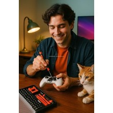 Esmo Home 52 Parça Tornavida Seti Manyetik Hassas Uçlu Tornavida Tamir Seti Telefon Bilgisayar Saat Elektronik Onarım Aracı Profesyonel El Aleti Takımı