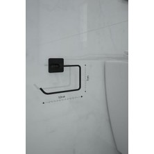 Esmo Home Banyo Yapışkanlı Siyah Kare Topuz Havluluk ve Kare Tuvalet Kağıtlık Kare Peçetelik Seti Düzenleyici