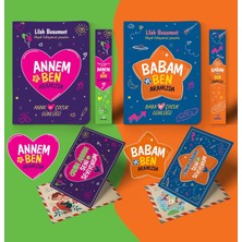 Esmo Home Annem ve Ben & Babam ve Ben - Anne - Baba ve Çocuk Günlüğü - Ayraç Kartpostal