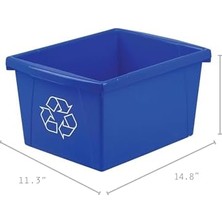 Esmo Home 4 Galon (15 L) Geri Dönüşüm Kutusu, 33 x 28 x 28 Cm, Mavi (61505A06C)