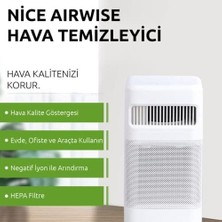 Esmo Home Nice Airwise Oda Hava Temizleyicisi, HEPA13 Filtrasyon, 24W, Beyaz