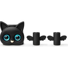 Esmo Home 18W/20W ile Uyumlu Siyah Kedi Şarj Başlığı 3D Animasyon Şarj Başlığı ve Kablo Koruyucu Set