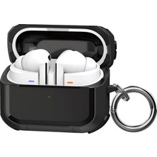 Esmo Home Galaxy Buds 3 Pro, Buds 3 ve Buds 3 Fe ile Uyumlu Darbelere Karşı Ultra Güçlü Çift Renkli Sert Kenarlı Mat Silikon Kılıf (Siyah)