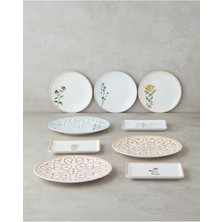 Esmo Home Calypso Porselen Kahvaltı ve Sunum Seti 18 Parça 6 Kişilik Renkli