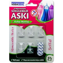 Esmo Home 53.01.056 5'li Iz Bırakmayan Askı, Şeffaf