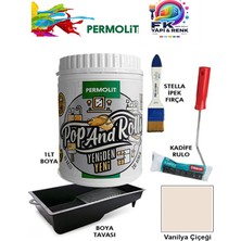 Permolit Pop And Rolls Boya 4 Parçalı Set ( 1lt Boya - Boya Tavası- Stella Ipek Fırça - Kadife Rulo )