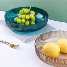 Esmo Home Plastik 28 cm Sunum Kasesi Meyvelik Salata Kasesi Masa Üstü Sunumluk Çok Amaçlı Kase (Mavi)