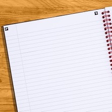 Esmo Home N' Red Notebook, Dayanıklı Sert Kapak, Birinci Sınıf Optik Kağıt, Scribzee Uygulaması Uyumlu, Çevre Dostu, Spiral Cilt, 8-1/4 Inç, 70 Çift Taraflı Çizgili Çarşaf, 1 Adet (L67000)