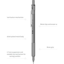 Esmo Home Graphx Mekanik Kurşun Kalem Kurşun Gri 0.7 mm