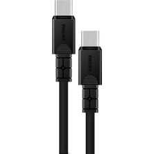 Esmo Home DLC3001 Usb-C Şarj ve Data Kablosu, 60W, Hızlı Şarj, 3A Yüksek Akım, 1 Metre, Dayanıklı Slikon Kablo (Siyah)