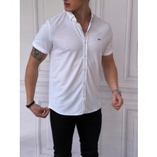 Modefendicom Slim Fit Pamuk Örme Polo Yaka Kısa Kollu Gömlek
