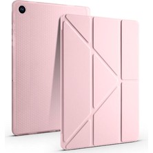 Esmo Home Galaxy Tab A9 Plus X210/GALAXY Tab A11+ ile Uyumlu Kalem Bölmeli Trifolding Cover Tablet Kılıf Katlanabilir Standlı Otomatik Uyku Modlu Darbe Emici Ince Tasarım Kumpembe