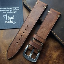 Ventum Craft Kahverengi Minimal Dikiş El Yapımı Deri Kordon