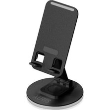Esmo Home Tablet ve Cep Telefonu Standı Masaüstü Telefon Tutucu, 360 Derece Döner Ayarlanabilir Masaüstü Çok Amaçlı Telefon Tutucu Siyah (360AURIS)