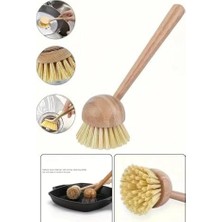 Esmo Home Sert Kıllı Bambu Saplı Ahşap Mutfak Temizlik Fırçası 21 cm
