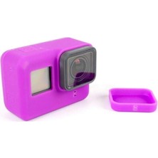 Esmo Home Kingma Hero 5 Uyumlu Silikon Lens ve Koruyucu Kılıf Mor