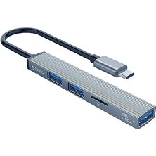 Esmo Home Type-C To 3 Portlu USB 3.0 Çoklayıcı Tf Micro Sd Kart Okuyucu Hub