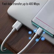 Esmo Home Type-C Usb-C 67W Max Hızlı Şarj USB Kablosu, Beyaz 2 Metre