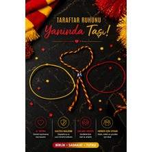 Crystal Atelier Sarı Kırmızı Nazar Boncuklu Marteniçka Taraftar Bileklik - Unisex El Örgüsü Makrome Ip Bileklik Seti